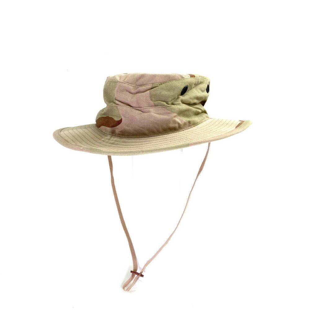 USGI 3 Color Desert Camo Boonie Hat DCU Military Sun Bush Cap Vintage 6 3/4